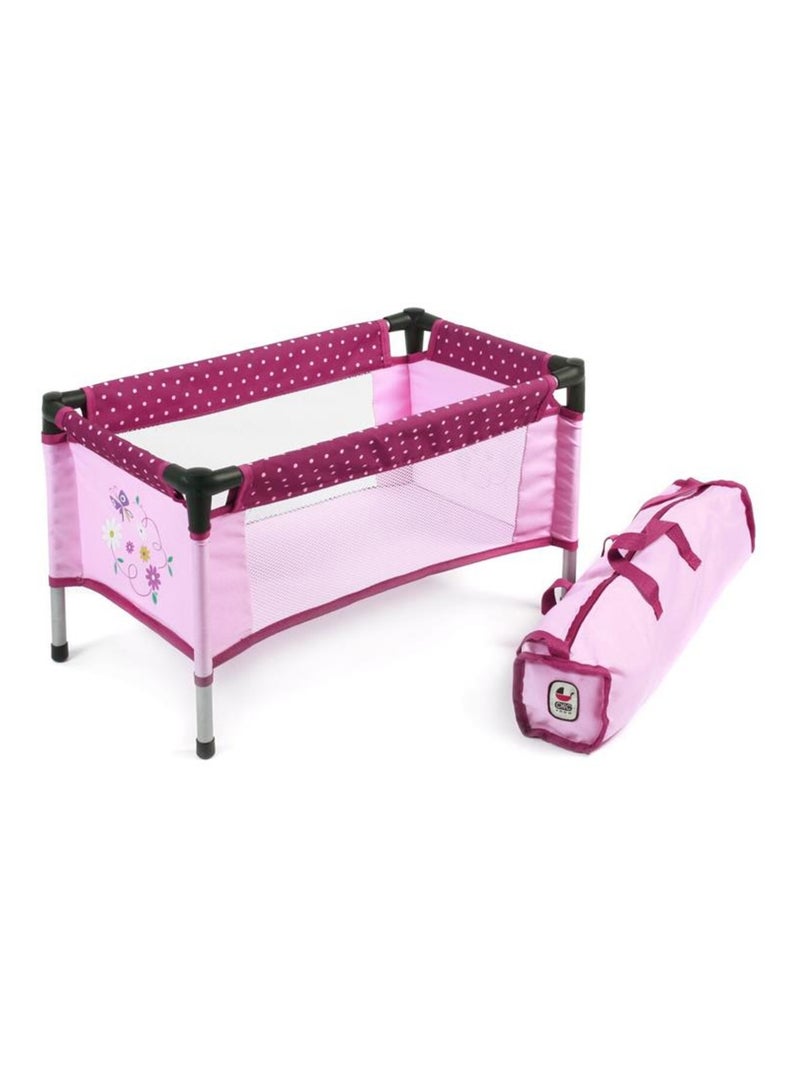 Lit de voyage pour poupées. Mûres à pois Rose - Kiabi