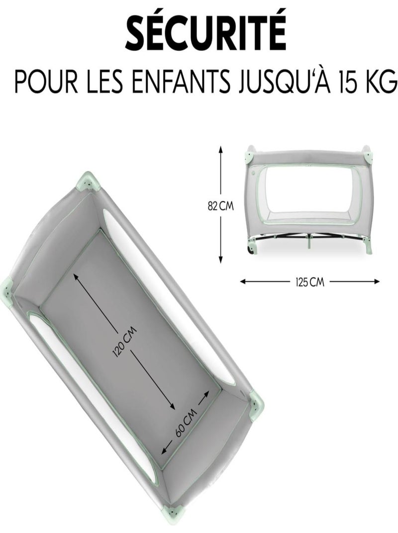 Lit de voyage Sleep N Play Go Plus Menthe Gris - Kiabi