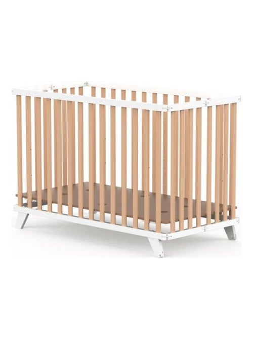 Lit d'enfant Mayla - blanc et bois naturel - Kiabi