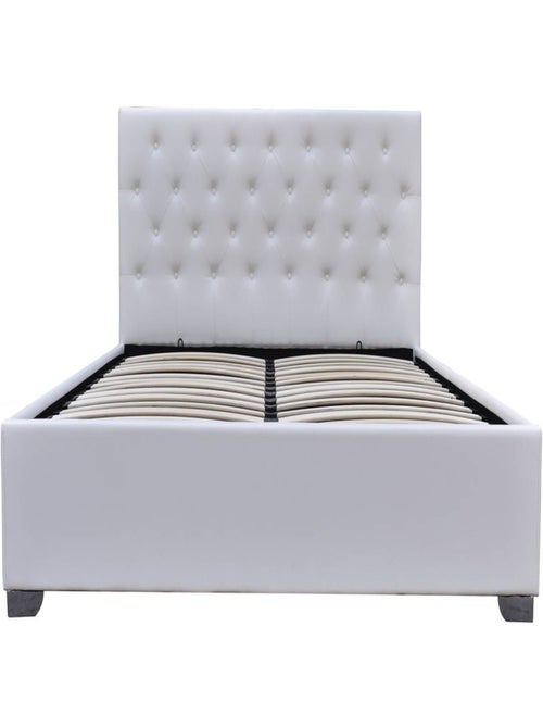 Lit double avec coffre "Tino" - 160 × 200 cm - Blanc - Kiabi