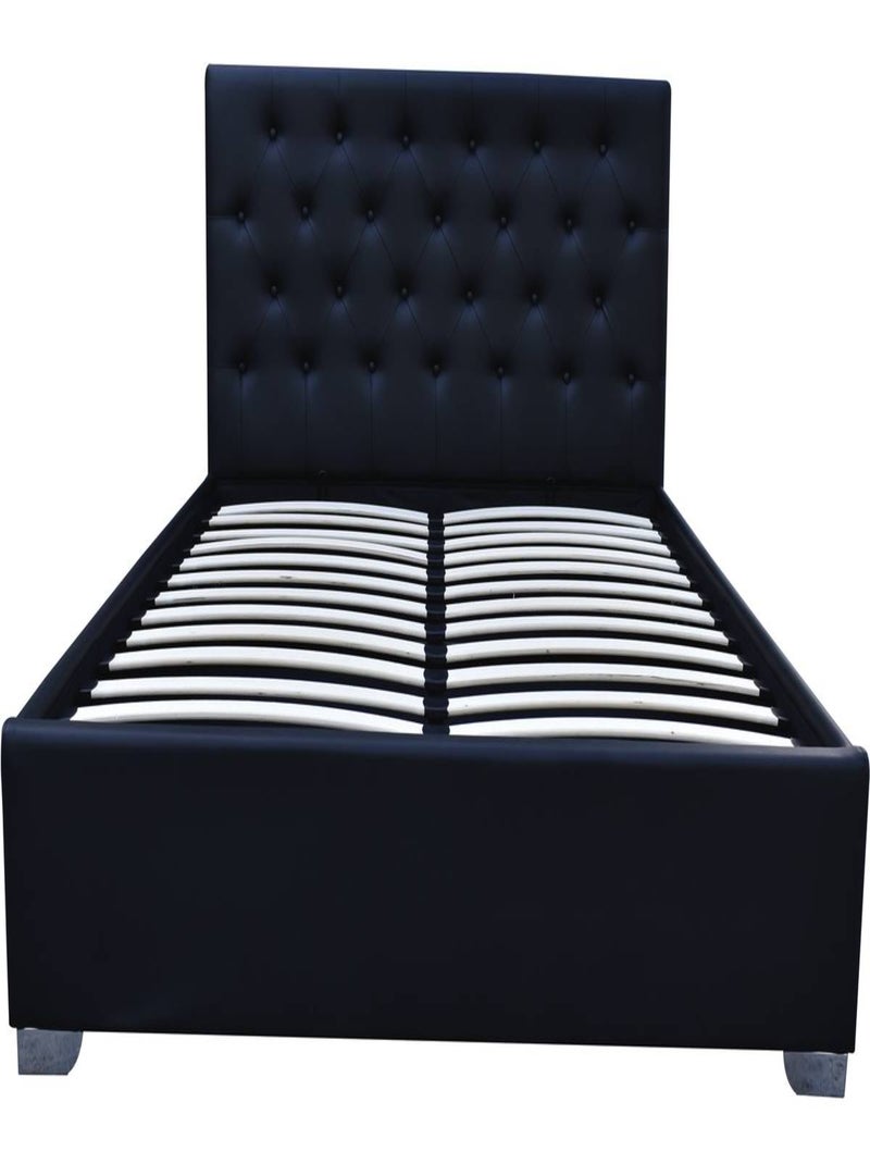 Lit double avec coffre "Tino" - 160 × 200 cm - Noir Noir Noir - Kiabi