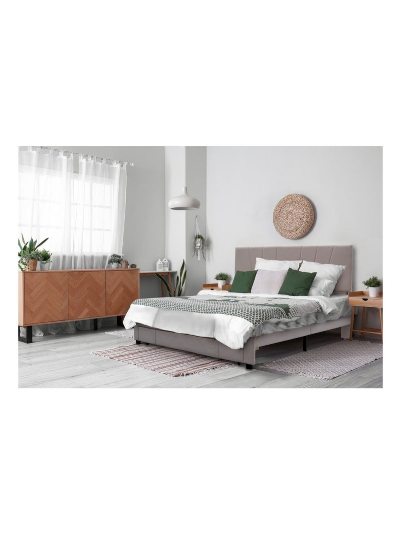 Lit double avec tiroir Beige - Kiabi