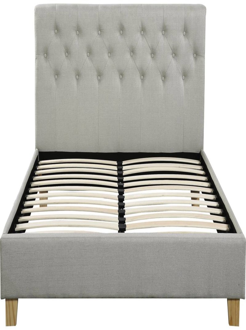 Lit double "Emmy" - 140 x 190 cm - Beige Beige - Kiabi