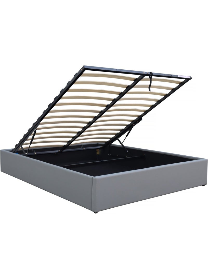 Lit double en PVC avec coffre Gris - Kiabi