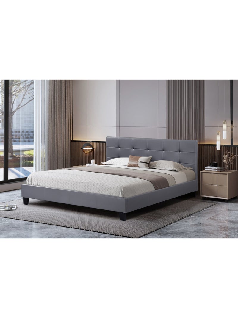 Lit double en pvc Gris clair - Kiabi