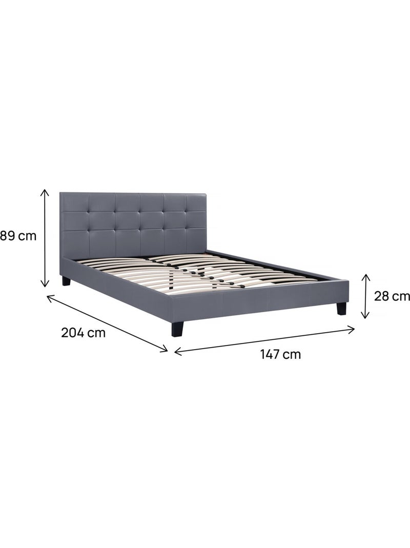 Lit double en pvc Gris - Kiabi