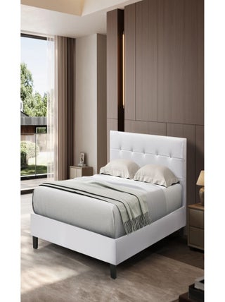 Lit double en pvc "Julia" - 140 x 190 cm - Blanc