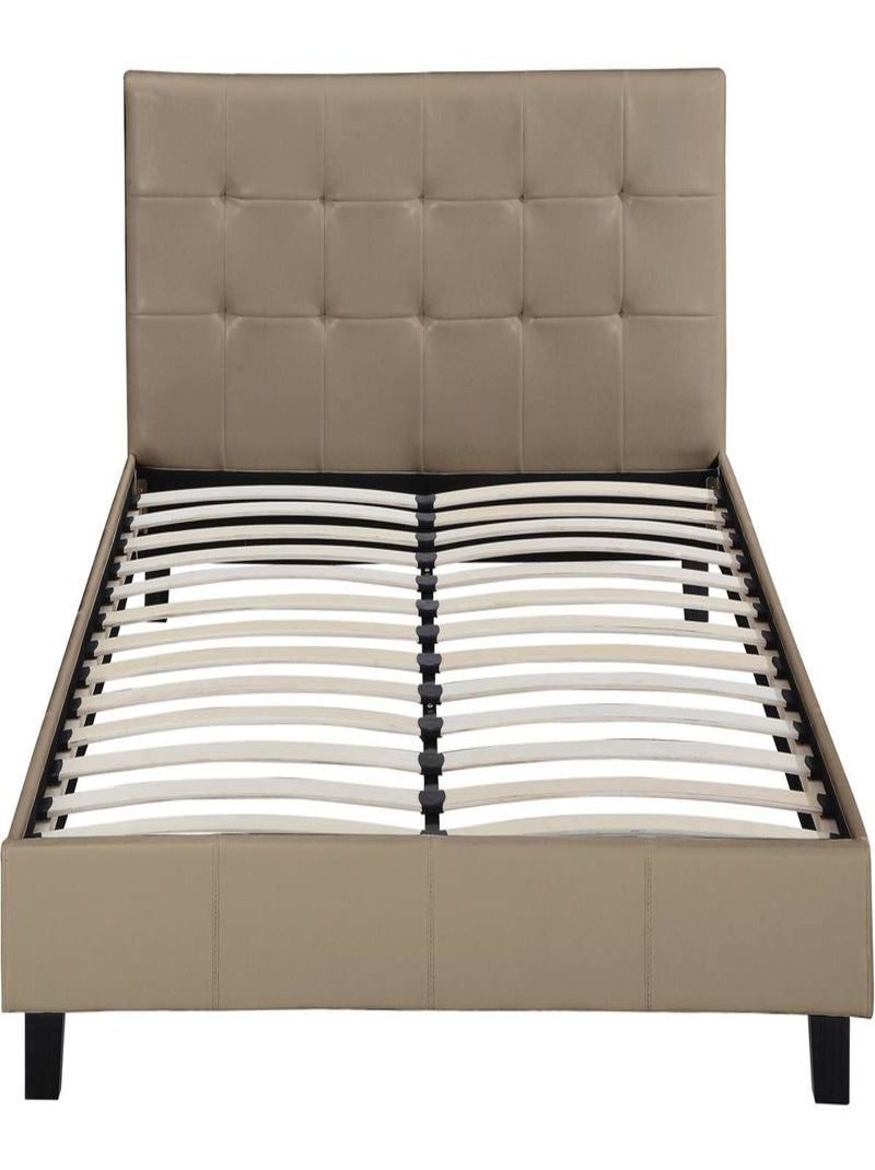 Lit double en pvc "Julia" - 160 x 200 - Taupe Taupe - Kiabi