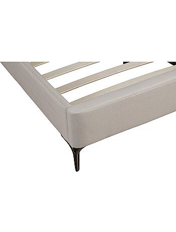 Lit double en tissu capitonné