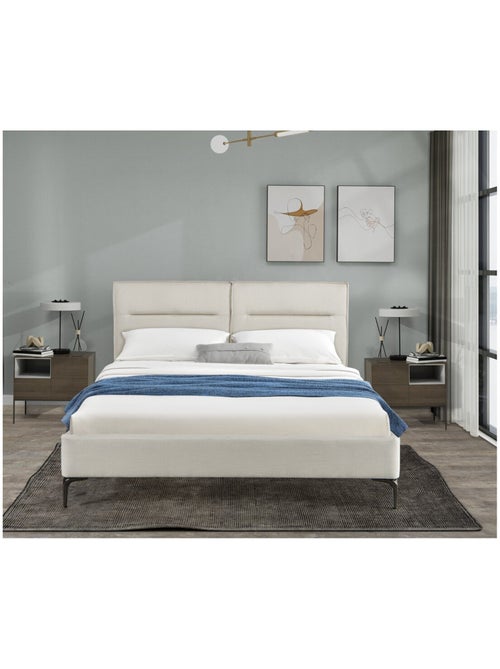 Lit double en tissu design - Kiabi