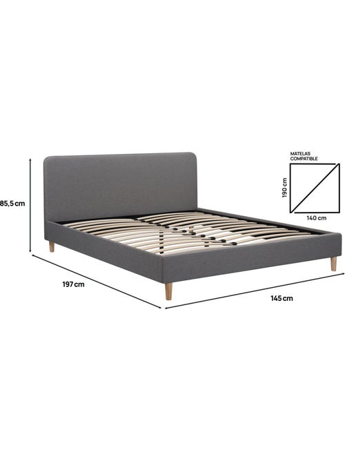 Lit double en tissu - Kiabi