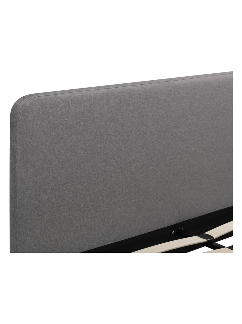 Lit double en tissu Gris - Kiabi