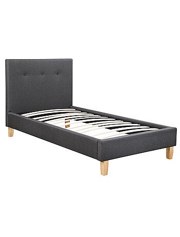 Lit "Elise" - 90 x 190 cm - Gris foncé