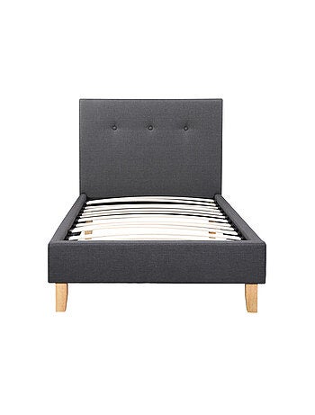 Lit "Elise" - 90 x 190 cm - Gris foncé