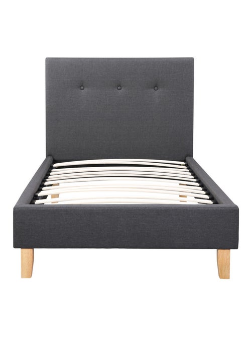 Lit "Elise" - 90 x 190 cm - Gris foncé - Kiabi