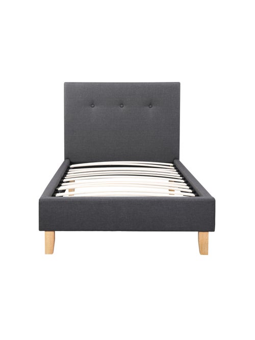 Lit "Elise" - 90 x 190 cm - Gris foncé - Kiabi