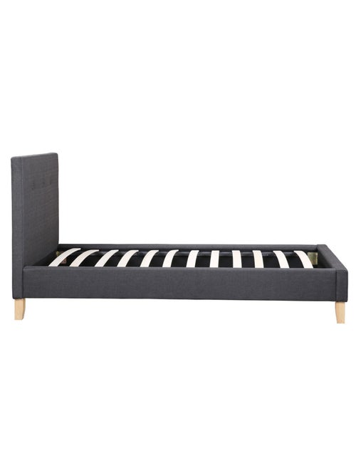 Lit "Elise" - 90 x 190 cm - Gris foncé - Kiabi