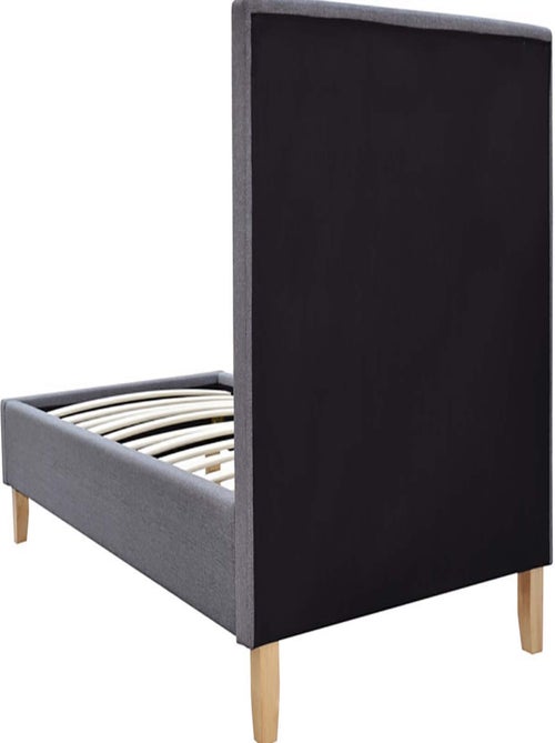 Lit "Elise" - 90 x 190 cm - Gris - Kiabi