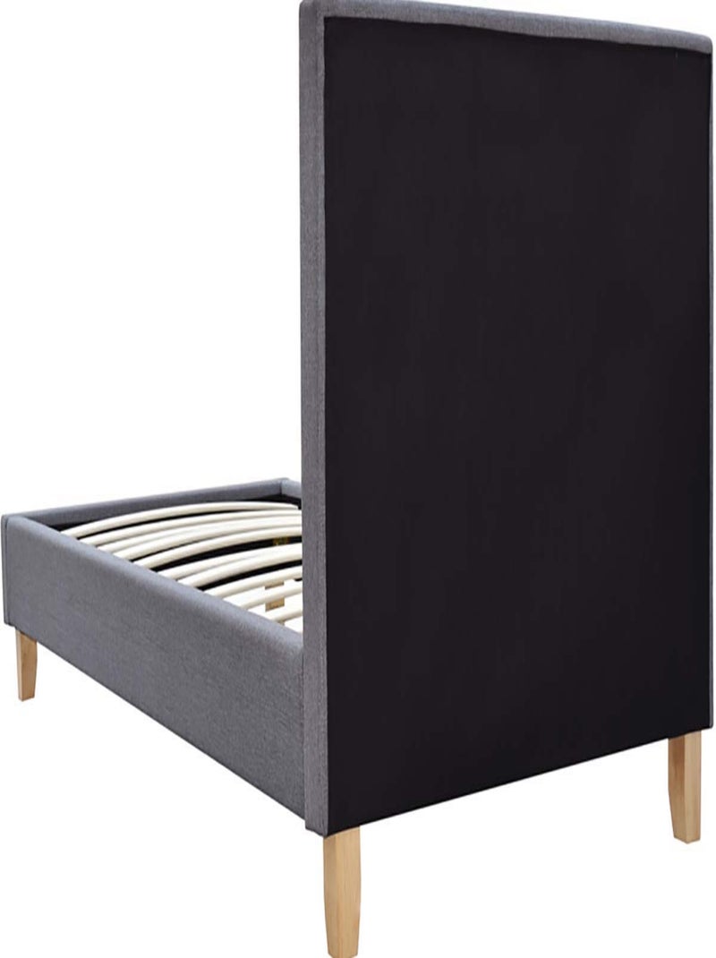 Lit "Elise" - 90 x 190 cm - Gris Gris - Kiabi