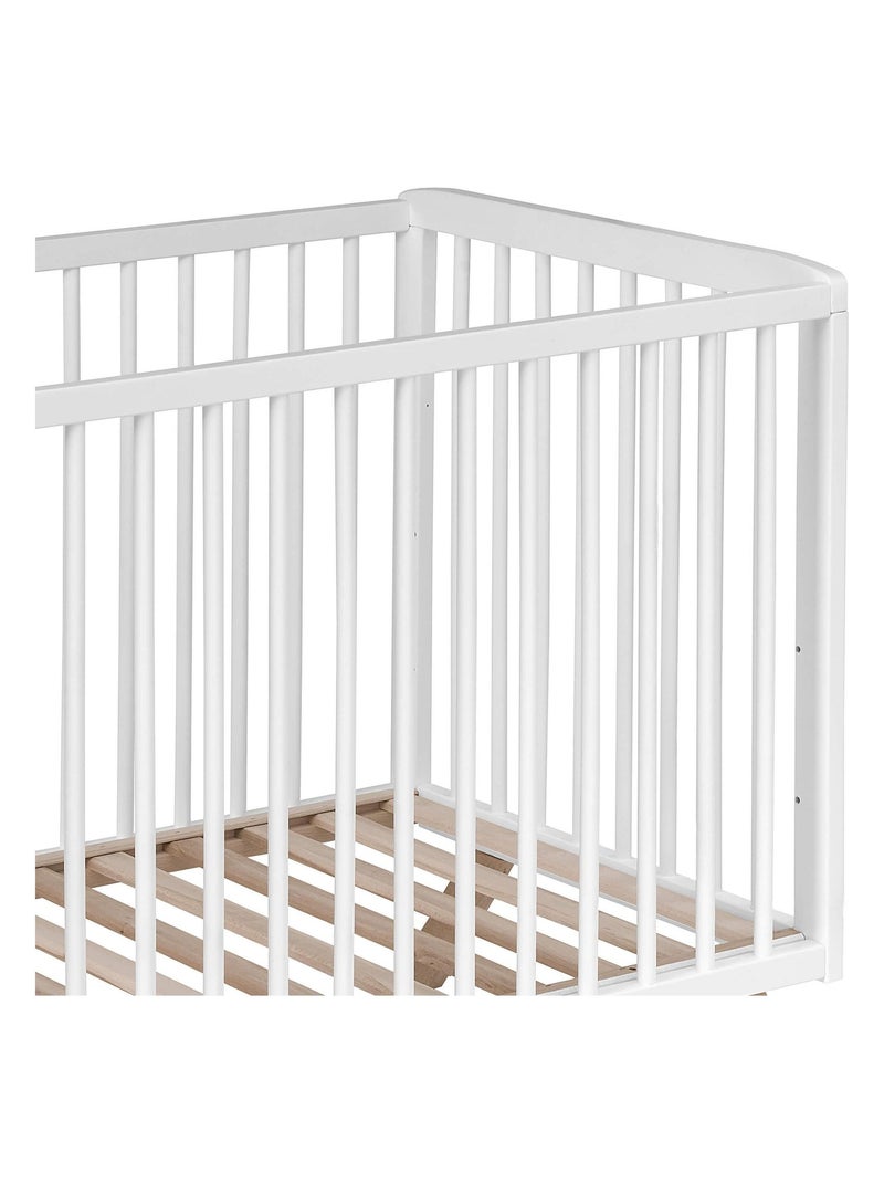 Lit en bois avec sommier réglable Blanc - Kiabi