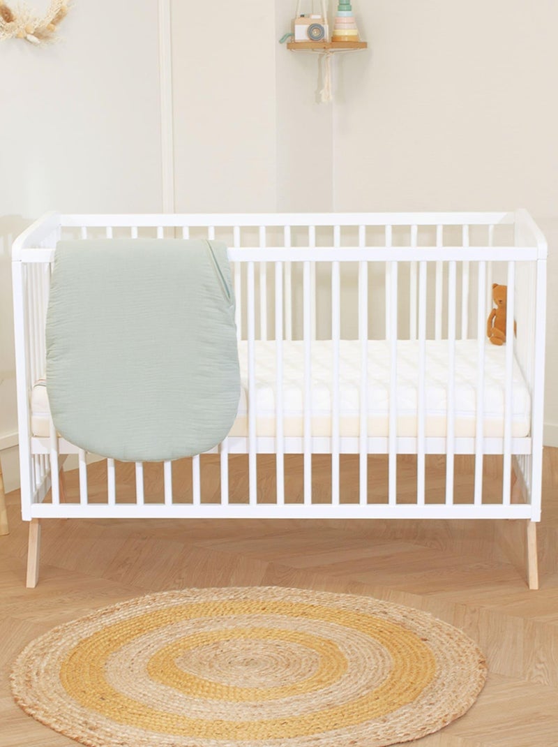 Lit en bois avec sommier réglable Blanc - Kiabi