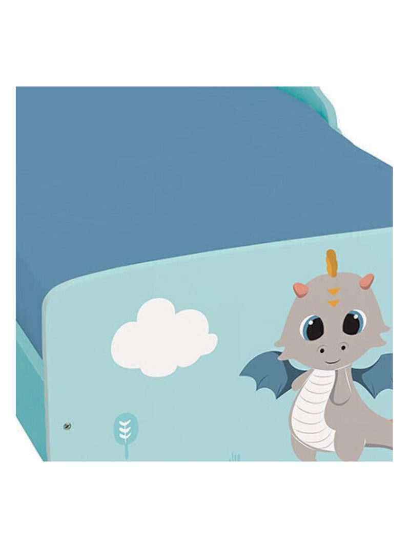 Lit en bois Léon le Dragon avec lattes H.59 cm x L. 77 cm x P. 144 cm Gris - Kiabi