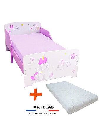 Lit en bois Licorne + Matelas - 70 x140 cm