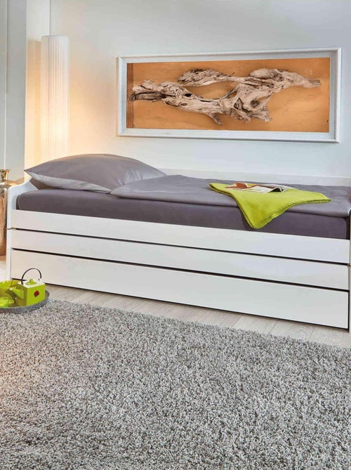 Lit en bois massif triple couchages - Kiabi