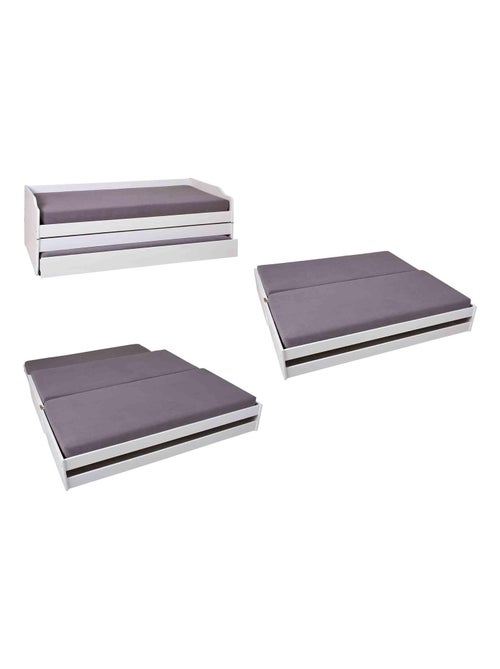Lit en bois massif triple couchages - Kiabi