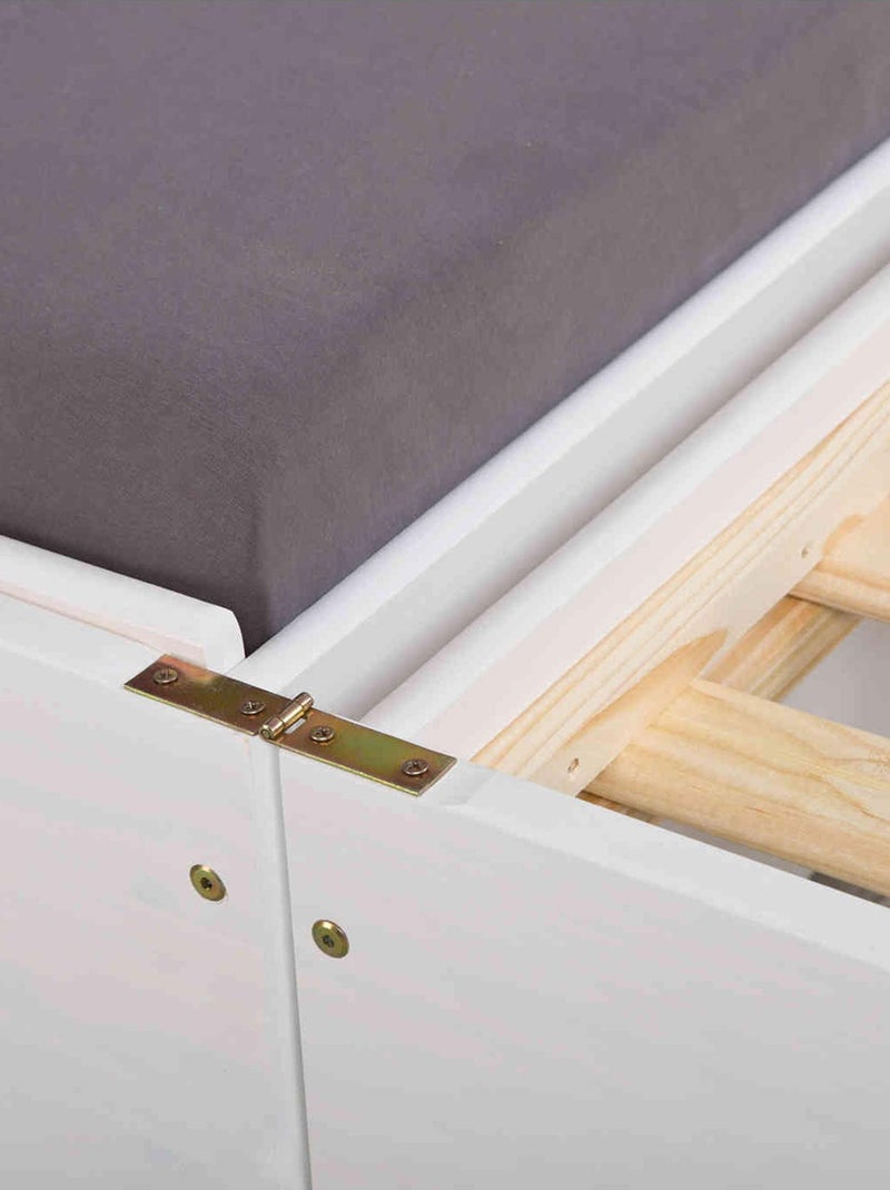 Lit en bois massif triple couchages Blanc - Kiabi