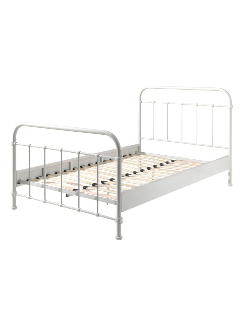Lit en métal, sommier inclus Blanc - Kiabi