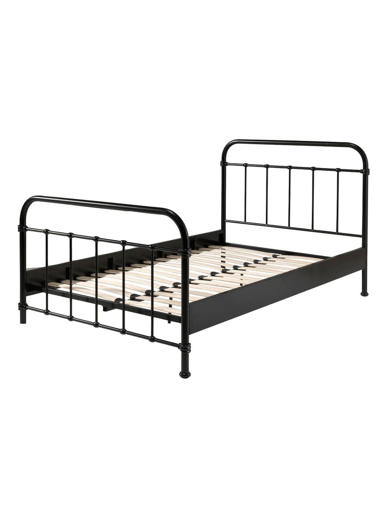 Lit en métal, sommier inclus Noir - Kiabi