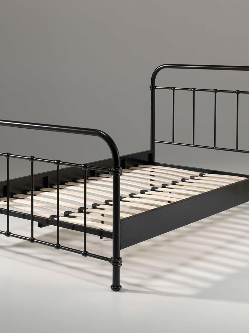 Lit en métal, sommier inclus Noir - Kiabi