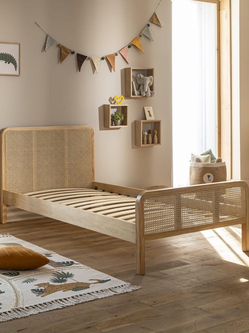Lit en pin massif avec véritable cannage - Kiabi