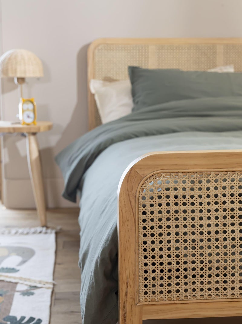 Lit en pin massif avec véritable cannage Marron clair - Kiabi