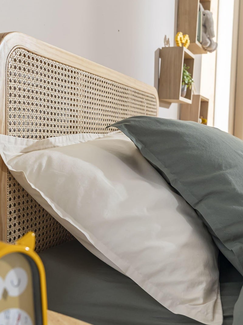 Lit en pin massif avec véritable cannage Marron clair - Kiabi