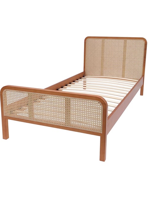Lit en pin massif avec véritable cannage - Kiabi Lit en pin massif avec véritable cannage - Kiabi