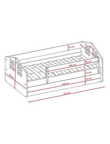 Lit Enfant - 140x80cm - avec Matelas