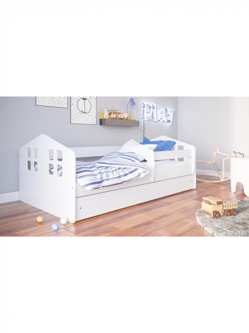 Lit Enfant - 160x80cm - avec tiroir Blanc - Kiabi