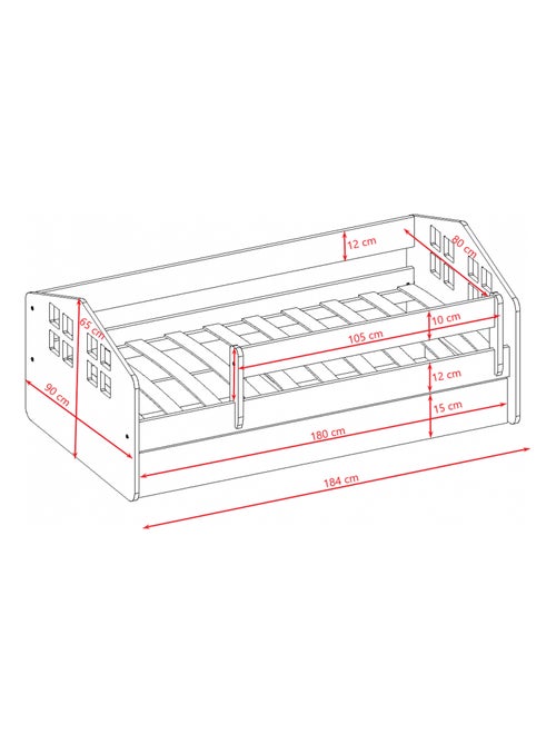 Lit Enfant - 180x80cm - avec Matelas - Kiabi