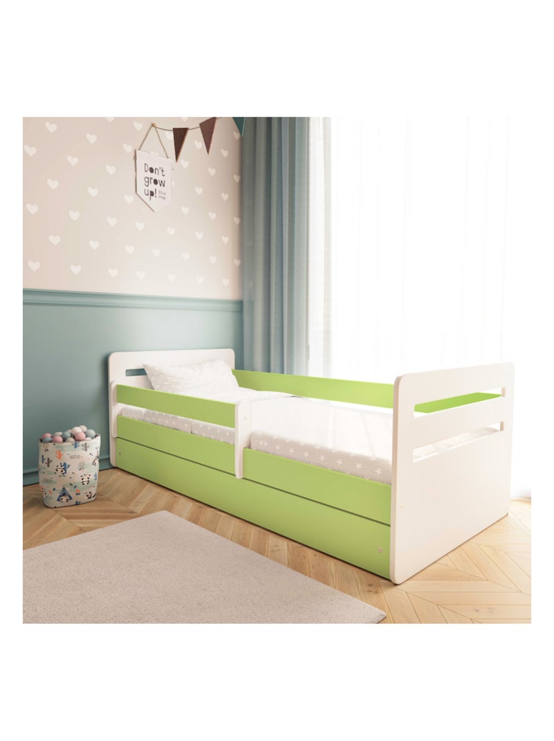 Lit Enfant - 180x80cm - Avec Matelas et Tiroir Vert d'eau - Kiabi
