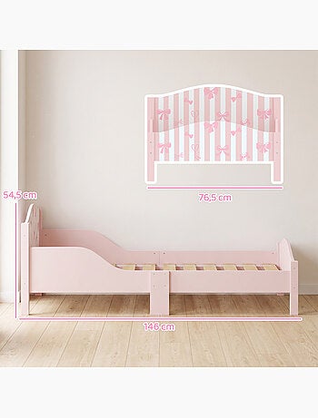 Lit enfant - lit d'enfant design girly - sommier à lattes inclus - rose blanc