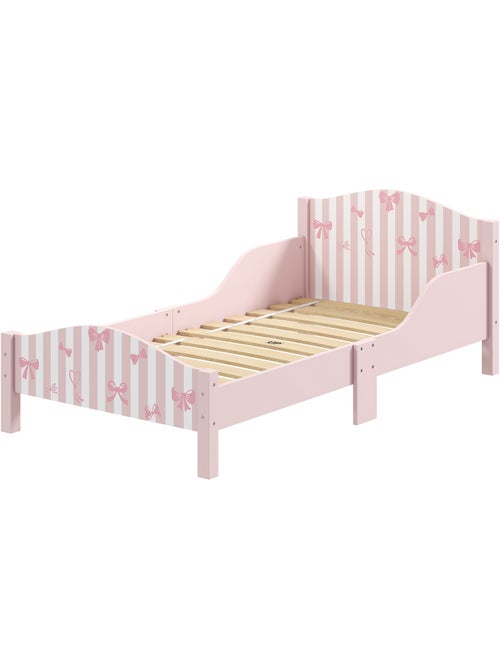 Lit enfant - lit d'enfant design girly - sommier à lattes inclus - rose blanc - Kiabi Lit enfant - lit d'enfant design girly - sommier à lattes inclus - rose blanc - Kiabi