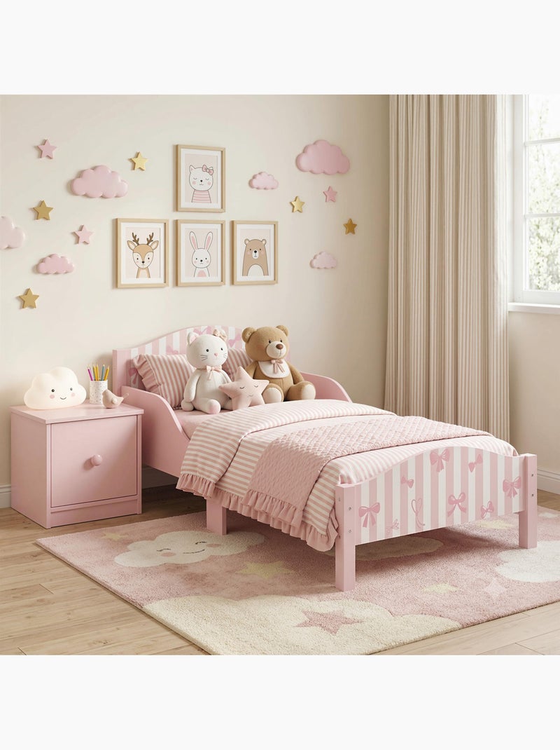 Lit enfant - lit d'enfant design girly - sommier à lattes inclus - rose blanc Rose - Kiabi