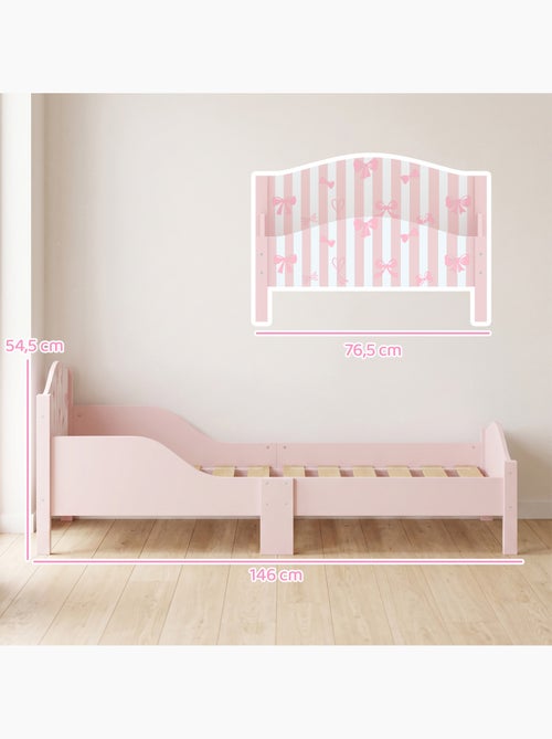Lit enfant - lit d'enfant design girly - sommier à lattes inclus - rose blanc - Kiabi Lit enfant - lit d'enfant design girly - sommier à lattes inclus - rose blanc - Kiabi