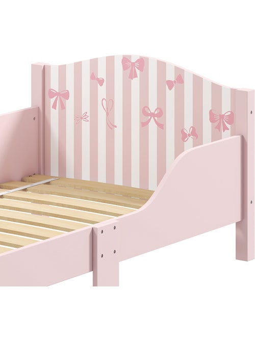 Lit enfant - lit d'enfant design girly - sommier à lattes inclus - rose blanc - Kiabi Lit enfant - lit d'enfant design girly - sommier à lattes inclus - rose blanc - Kiabi