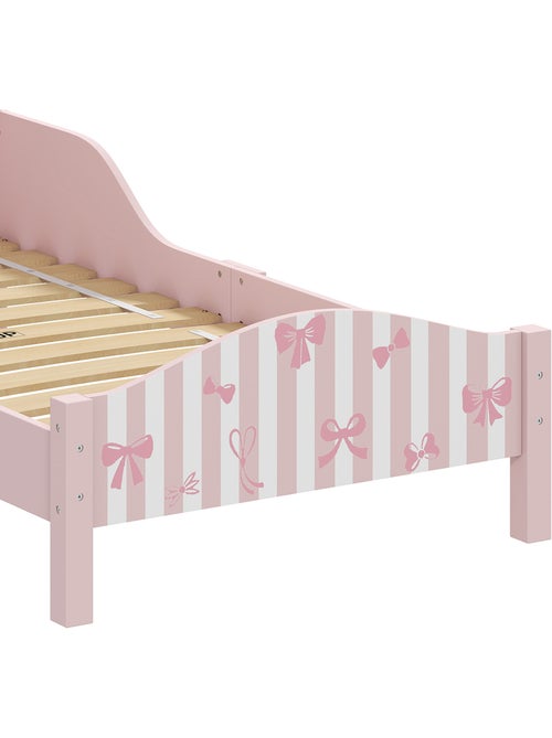 Lit enfant - lit d'enfant design girly - sommier à lattes inclus - rose blanc - Kiabi Lit enfant - lit d'enfant design girly - sommier à lattes inclus - rose blanc - Kiabi