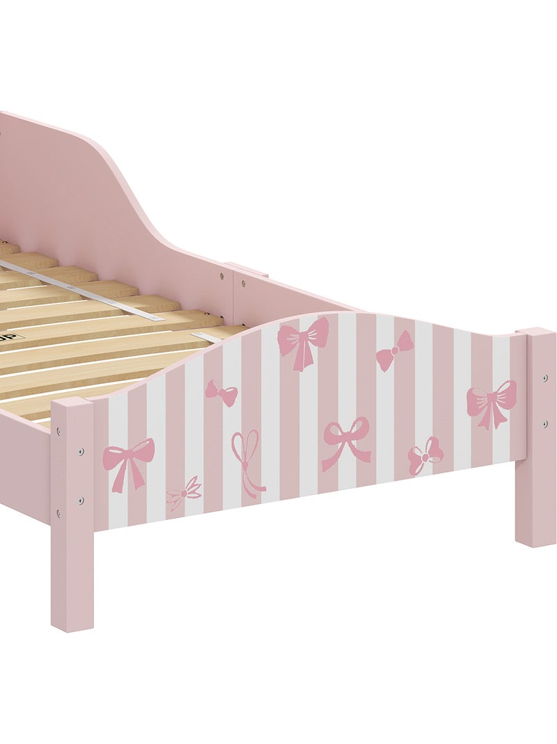Lit enfant - lit d'enfant design girly - sommier à lattes inclus - rose blanc Rose - Kiabi
