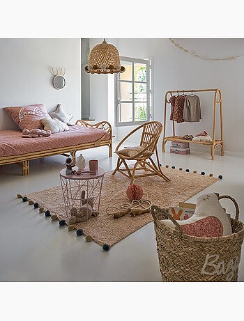 Lit enfant 1 place en rotin COLETTE