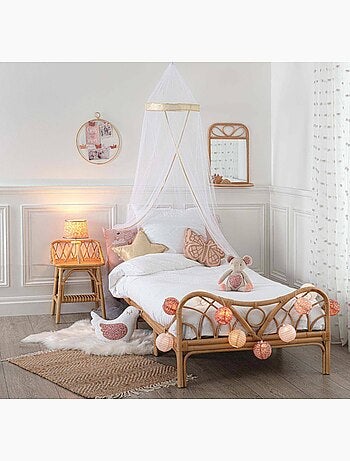 Lit enfant 1 place en rotin COLETTE